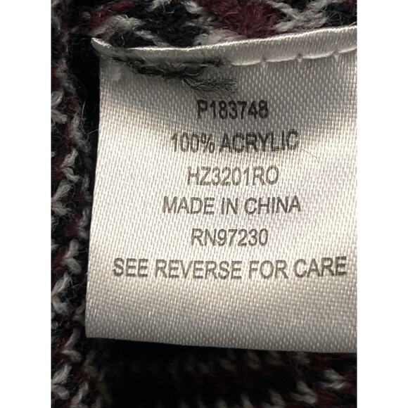 Absolutely Famous Sweater Womens Small Turtleneck Gray Plaid Fringe Pullover - Picture 5 of 8